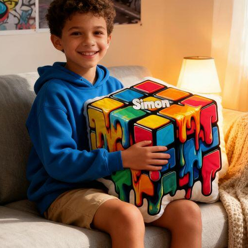 Personalized Graphic 3D Print Cartoon Shaped Pillow Melting Block Funny Design Gift for Geek Lover