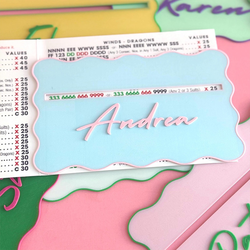 Mahjong Line Reader Personalized Mahjong Accessories Mahjong Gifts Custom Scalloped Line Finder Mahjong Lover Gift Mah Jongg Tournament Gift