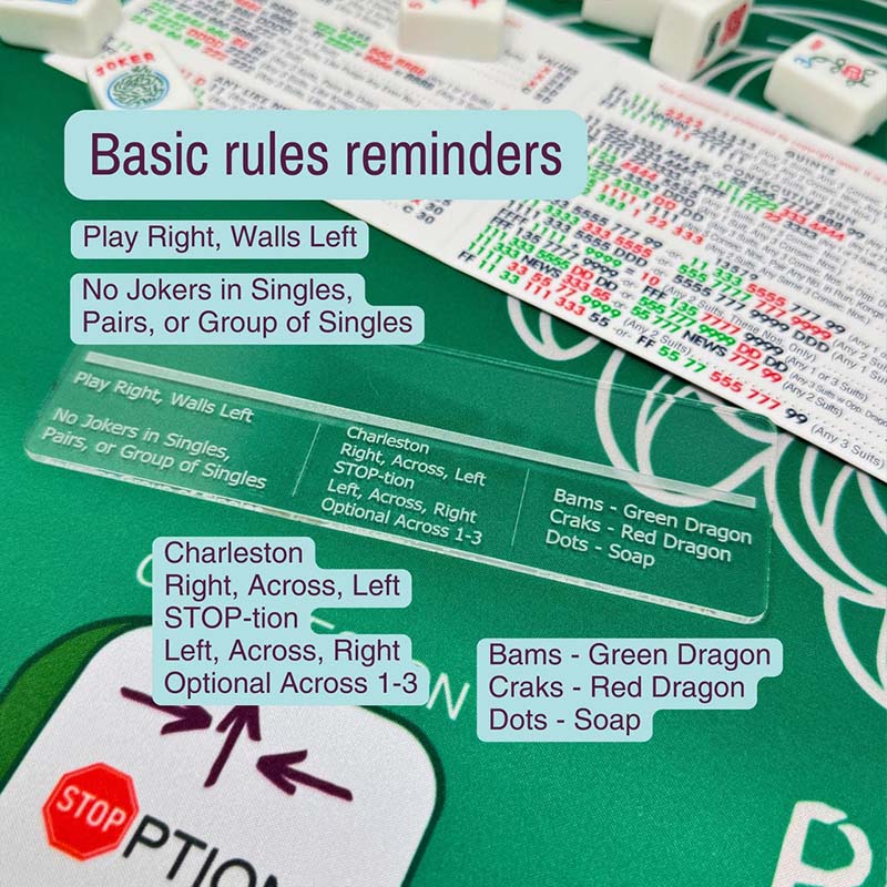 Mahjong Line Finder Reader with Rules Clear Mah Jongg Line Reader Mahj Rules Helper Mahjong Gifts Mahjong Accessories Mahj Line Guide