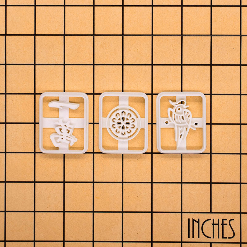 Mahjong Cookie Cutters Set 一萬 雀牌 一筒 Tiles Lunar New Year Baking