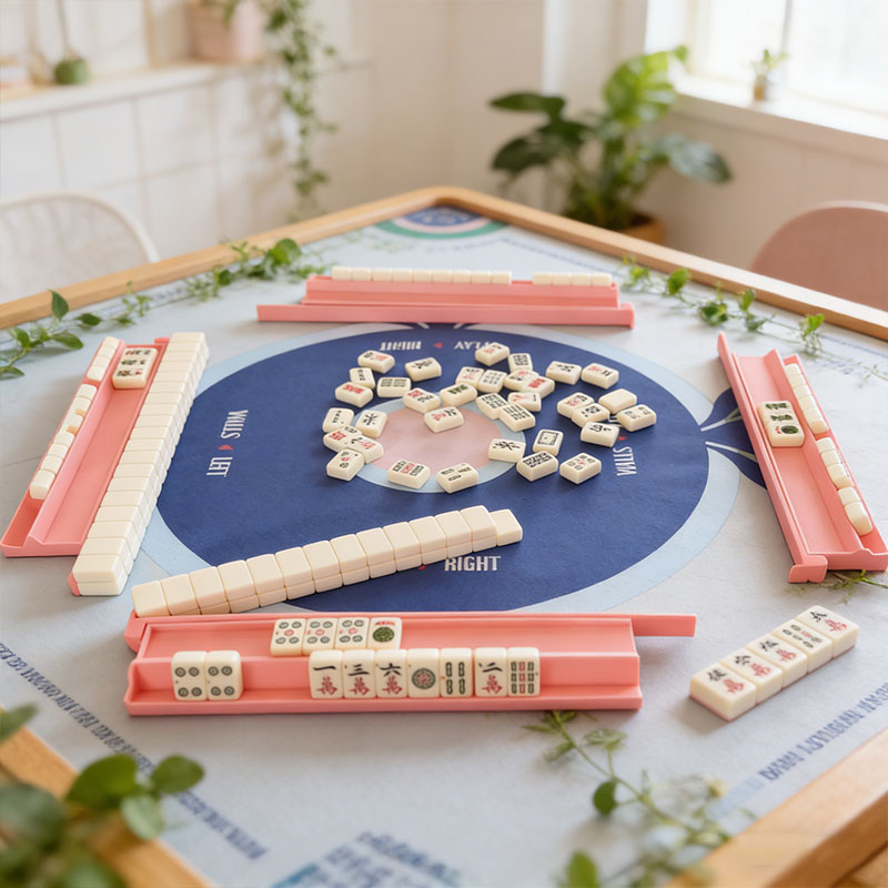 Set of 4 Travel Mahjong Racks with Pushers Multiple Colorways Tiles Not Included American Mahjong Travel Racks