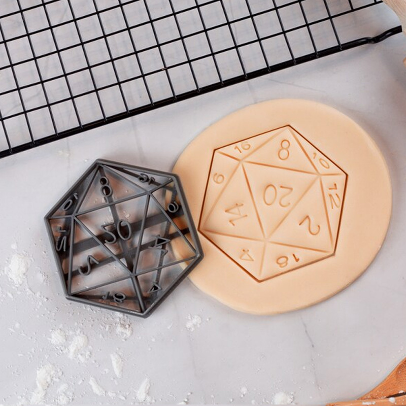 Personalized Gaming Dice Cookie Cutter 3D Printed Baking Supplies Fondant Tool Craft Stamp for Gamer Geek Lover