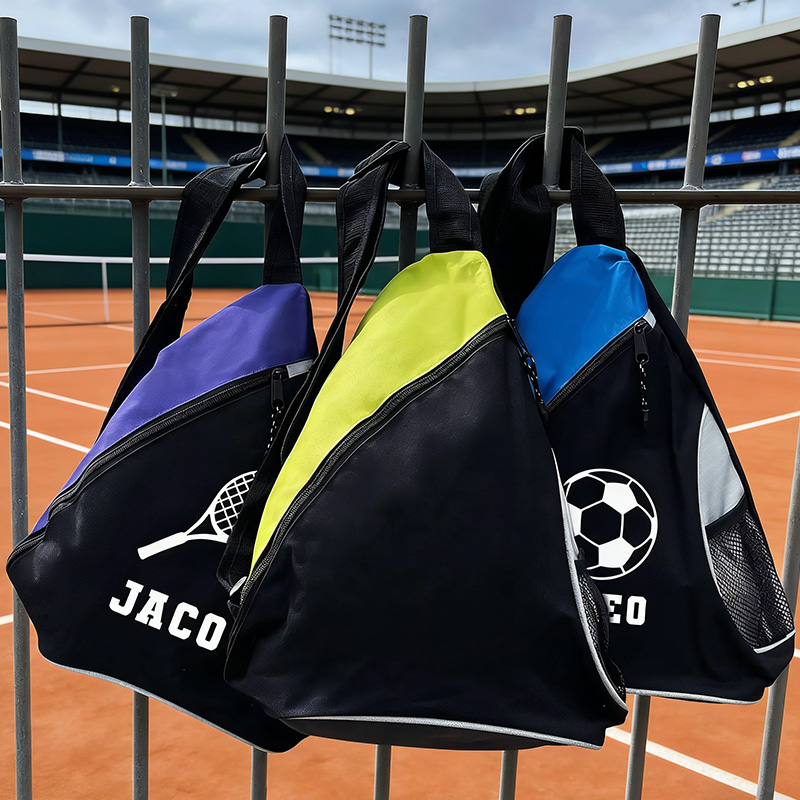 Personalised Kids Sports Bag Custom Mono Strap Rucksack with Football Tennis Icon Padel Crossbody Backpack Unisex PE Kit Bag with Name gift for kids