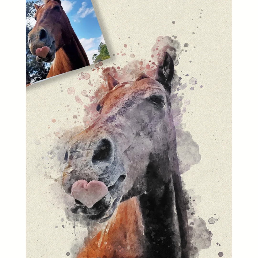 Personalized Horse Gift Photo Portrait Equestrian Art Print Wall Decor Home Decor Gift for Riding Lover