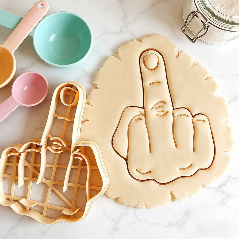 Personalized Funny Middle Finger Cookie Cutter Adult Novelty Bake Tool Fuck You Sign Fuck Off Middle Finger Hand Fingers Cookie Cutter