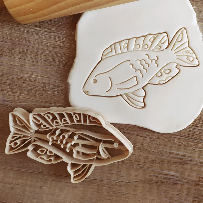 Personalized Fish Clay Cutter Foremka do ciastek Cookie Cutter Pastry Fondant Dough Biscuit 3D Printed Baking Tool Craft Stamp for Fishing Lover