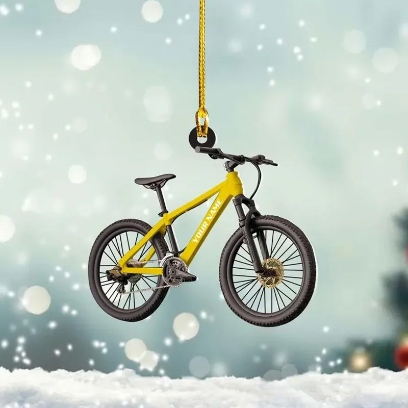 Personalized Custom Name Bicycle Christmas Ornaments Bicycle lovers Gift Biker Xmas Ornament