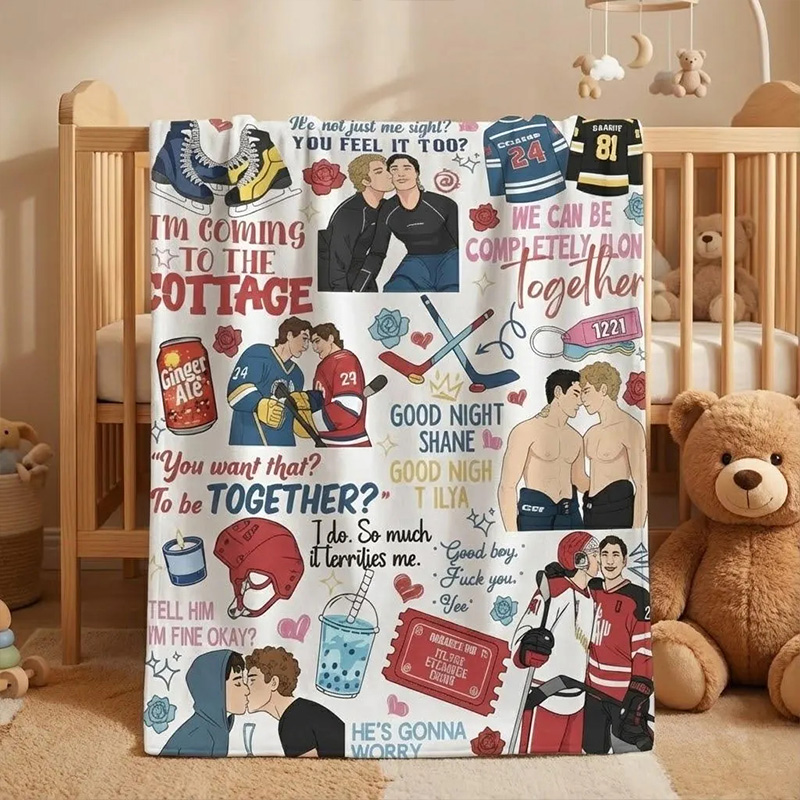 Personalized HR Hockey Romance Inspired Design Blanket with Custom Style For Fans