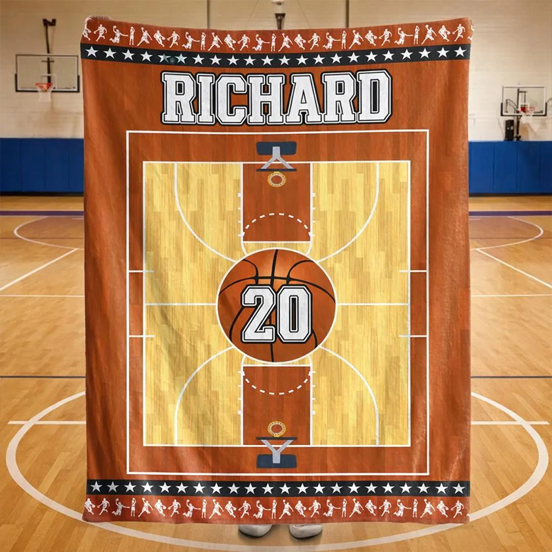 Personalized Sports Blanket with Custom Name and Number Design