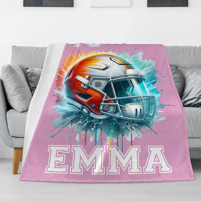 Personalized Hockey Blanket with Custom Name, Number, and Hockey Design