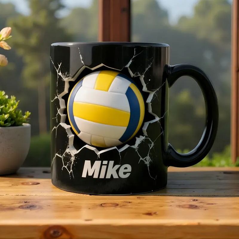 Personalized Soccer Basketball Volleyball and Golf Ball Mug with Custom Name Perfect Gift for Sports Fans and Players