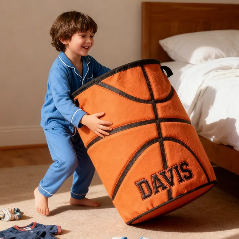 Personalized Basketball Storage Basket with Custom Name for Fans and Athletes