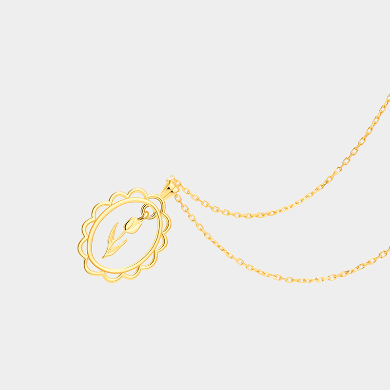 Personalized Custom Birth Flower Necklace 925 Sterling Silver Gold and Silver Two Tone Personalized Engraved Floral Pendant Meaningful Gift for Her 925 Sterling Silver Gifts for Her