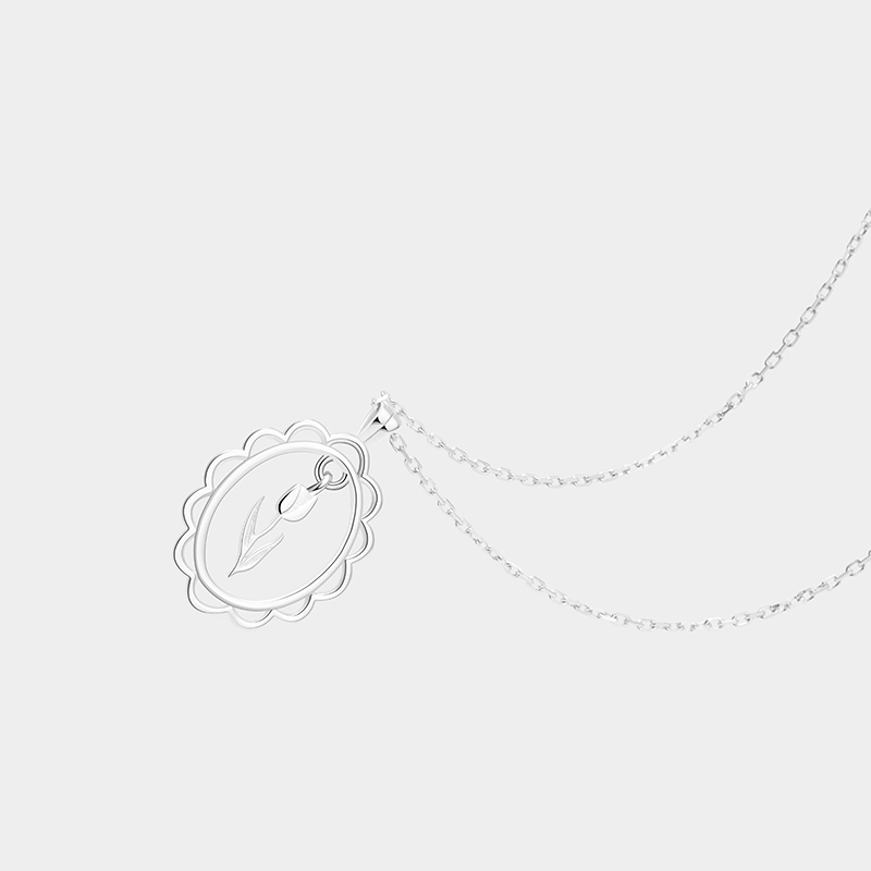 Personalized Custom Birth Flower Necklace 925 Sterling Silver Gold and Silver Two Tone Personalized Engraved Floral Pendant Meaningful Gift for Her 925 Sterling Silver Gifts for Her