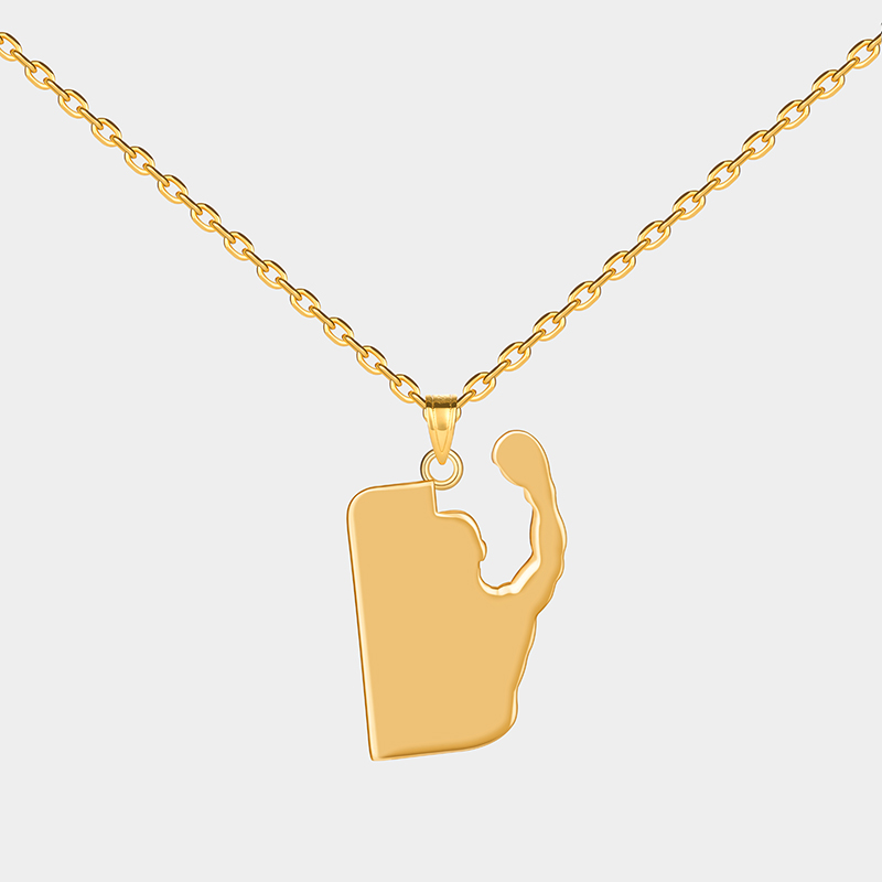 Personalized Custom Boxing Necklace Personalized Engraved Pendant 925 Sterling Silver or Gold Plated Fitness Jewelry Gift for Boxer or Athlete 925 Sterling Silver 