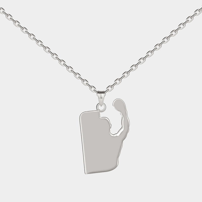 Personalized Custom Boxing Necklace Personalized Engraved Pendant 925 Sterling Silver or Gold Plated Fitness Jewelry Gift for Boxer or Athlete 925 Sterling Silver 