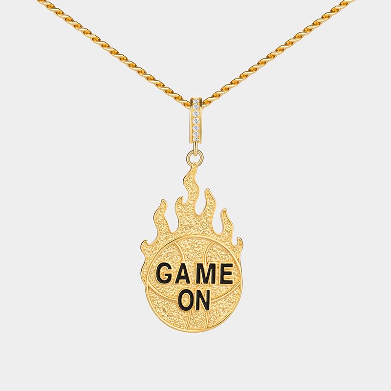 Custom Basketball Pendant Necklace – Personalized Text on Basketball Design for Basketball Enthusiasts
