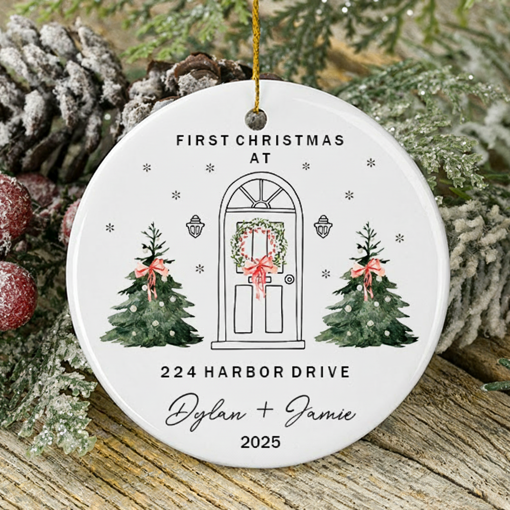 Personalized First Christmas New Home Ornament First Home Ornament  2025 House Address Ornament New Home Gift Christmas Gift Housewarming Gift