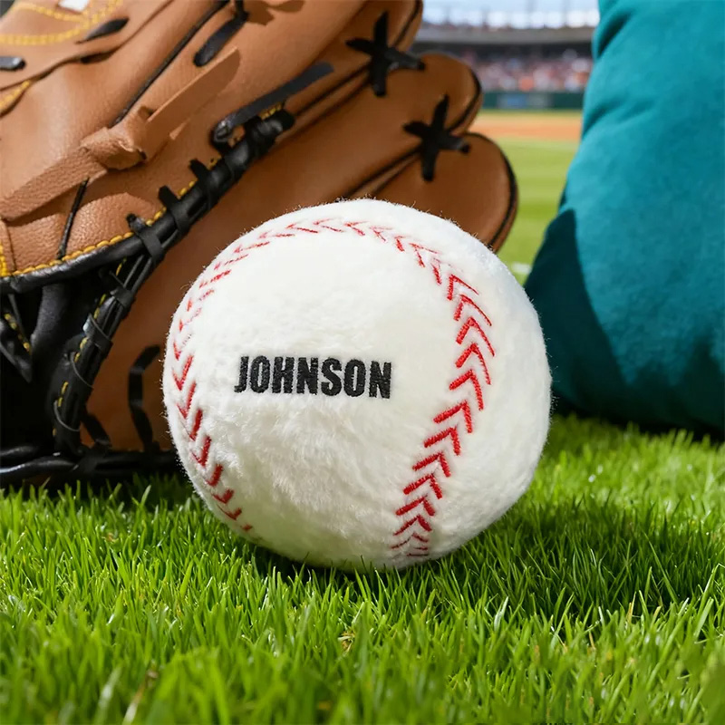 Personalized Baseball Shaped Pillow with Custom Name for Sports Lovers and Kids