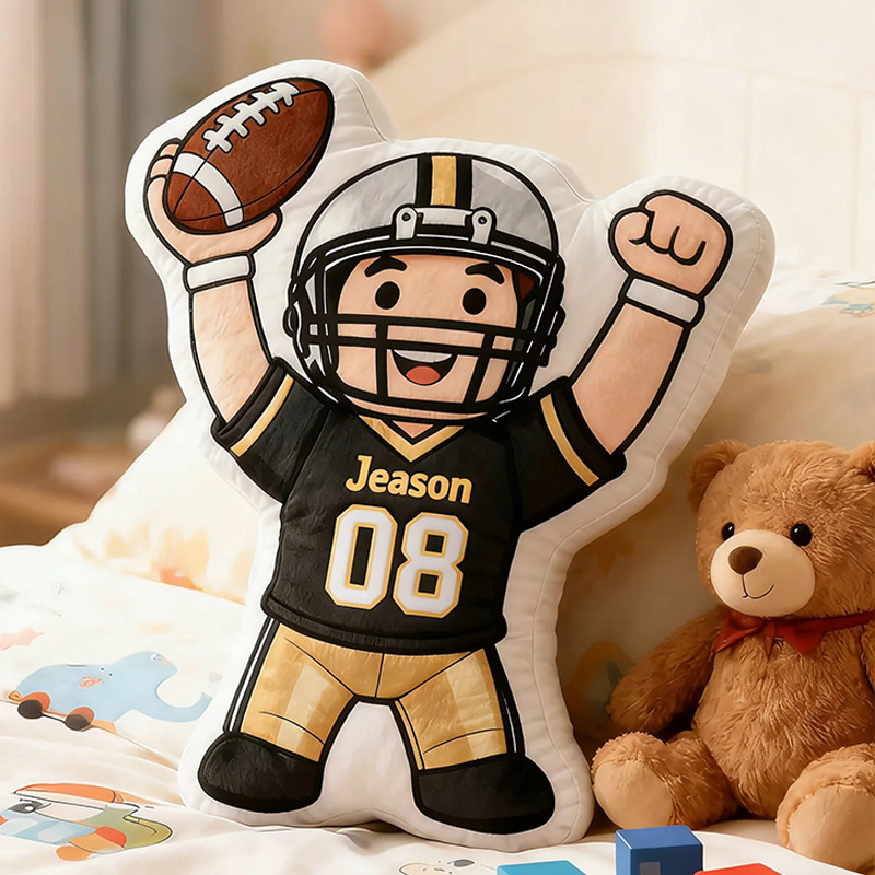 Personalized Football Player Pillow with Your Name and Number A Perfect Gift for Fans