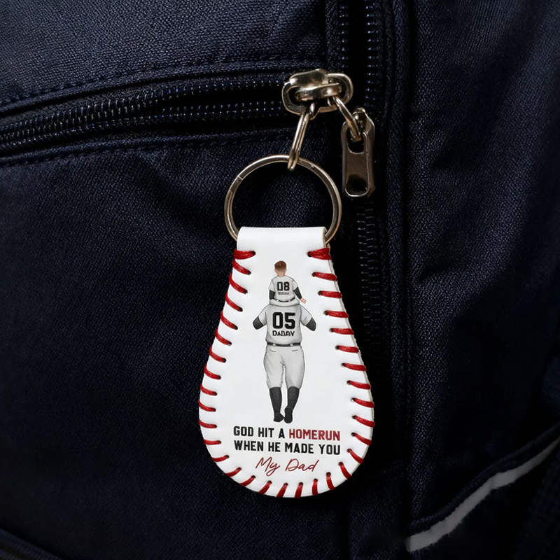 Personalized Baseball Keychain with "God Hit a Homerun" Quote and Custom Details 