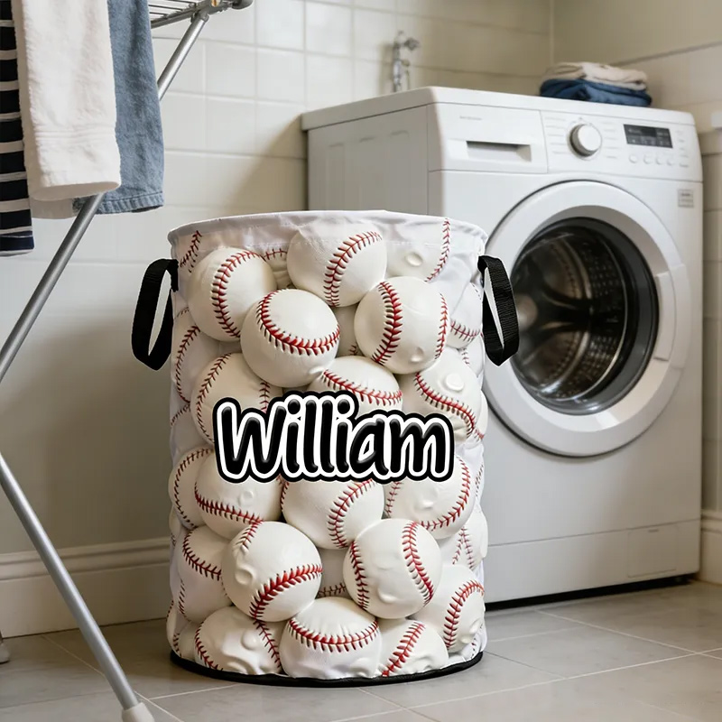 Personalized Baseball Basket Featuring Custom Name and Eye-Catching Design