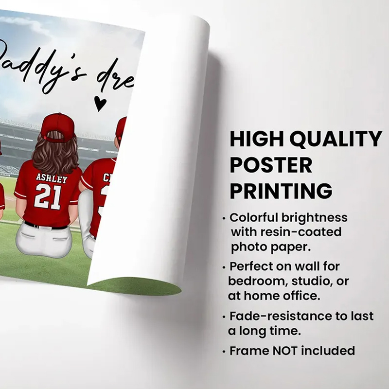 Personalized Baseball Family Wall Hangings Custom Name and Jersey Number Decor, Gift For Dad, Gift For Husband, Gift For Grandpa