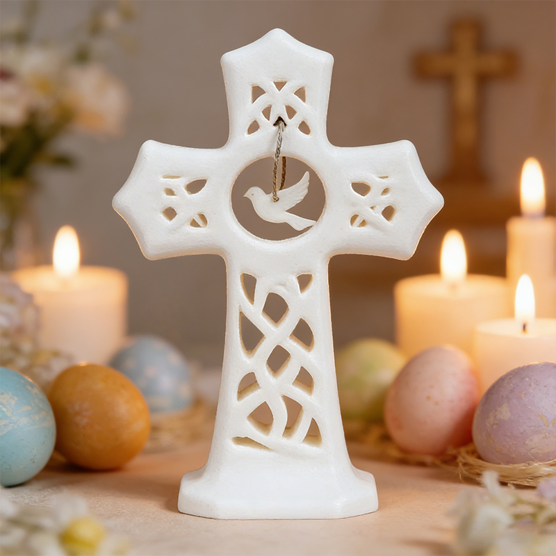 Personalized Christian Ornaments 3D-Printed Christian Home Decor Crucifix, Dove of Peace, Cross Easter Gifts