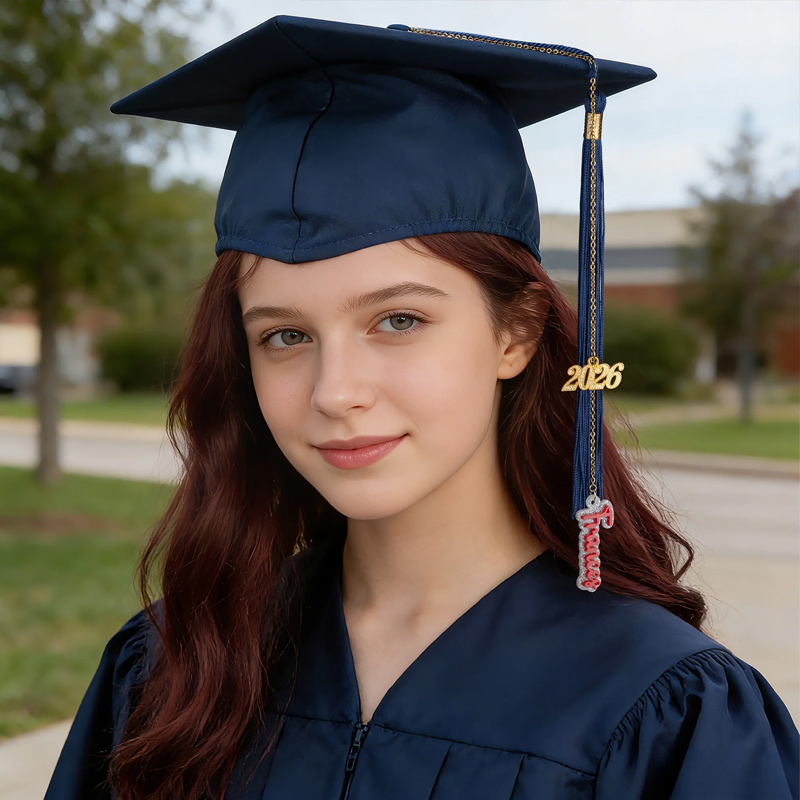 Personalized Glitter Name Year Graduation Cap Charm Tassel Decoration 2026 Graduation Gift for Graduates Classmates