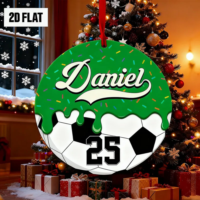 Personalized Basketball Christmas Ornament with Custom Name and Number