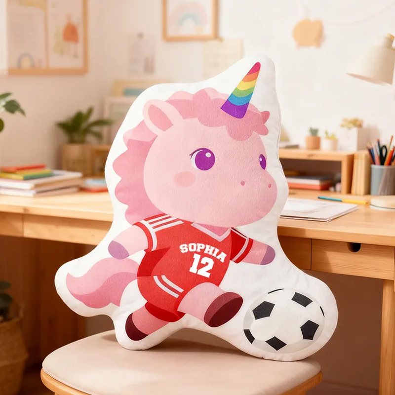 Personalized Soccer Pillow with Custom Name and Number Design
