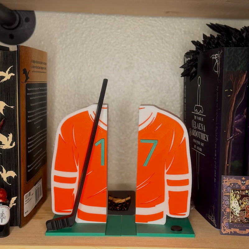 Personalized Ice Hockey Book Ends Shelf Decor Gift for Ice Hockey Lovers
