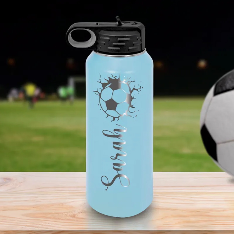 Personalized Soccer Water Bottles with Custom Names Perfect for Players and Fans