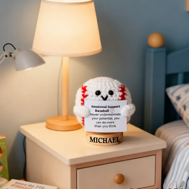 Personalized Funny Positive Baseball Toy With Custom Name Cheer Up Gift For Baseball Team Player