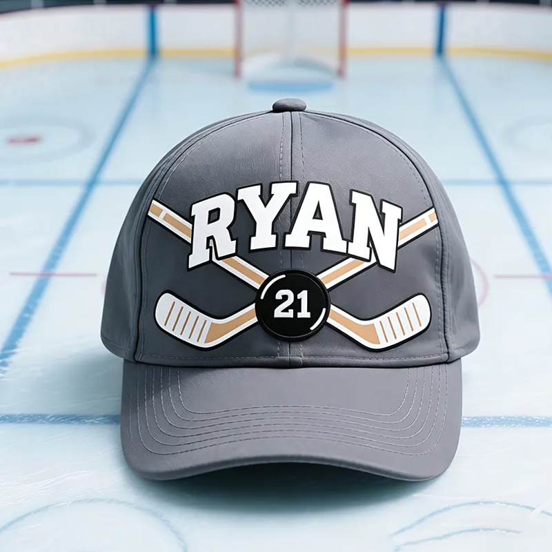 Personalized Hockey Cap with Custom Name and Number Design