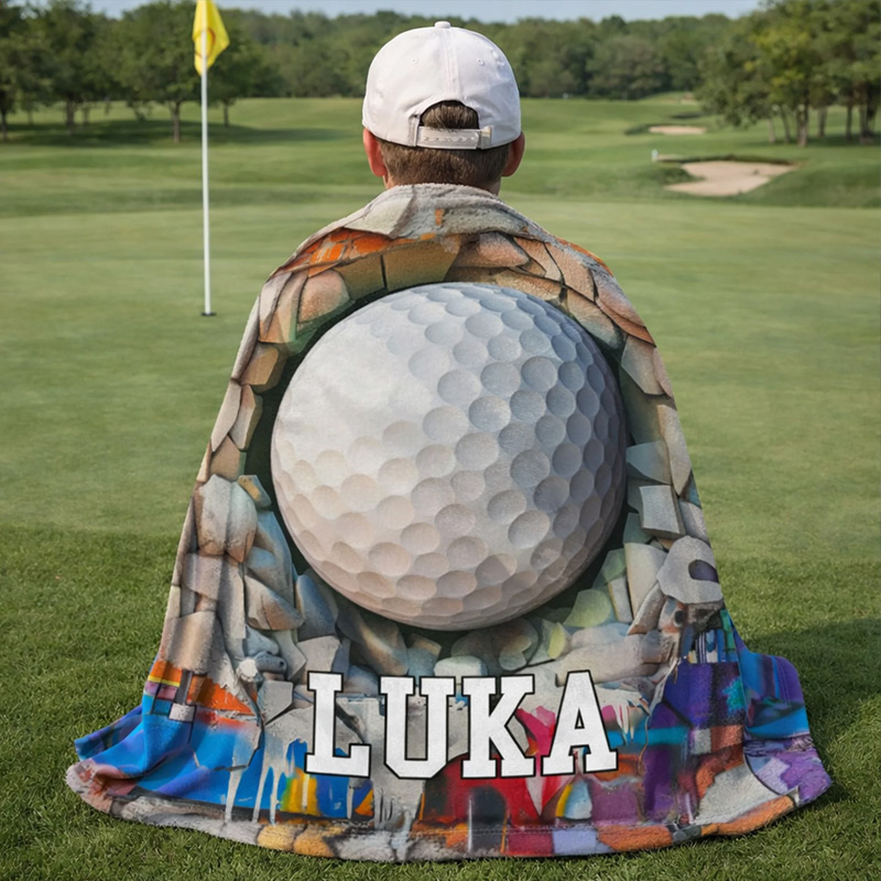 Personalized Sportball Design Throw Blanket with Name and Number Home Decor Birthday Gift for Sport Lovers