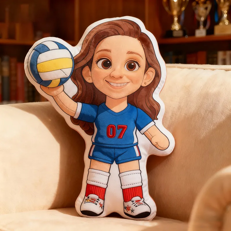 Personalized Volleyball Player Pillow with Custom Name and Number Design