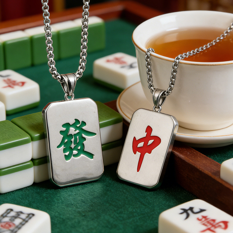Personalized Mahjong Necklace Gift for Mahjong Lovers