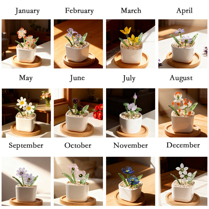 Personalized Glass Flower Pots Custom Name Engraving Mother's Day Birthday Gift a Special Present for Mom