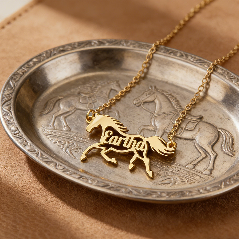 Personalized Horse Necklace with Name The Perfect Gift for Equestrian Enthusiasts