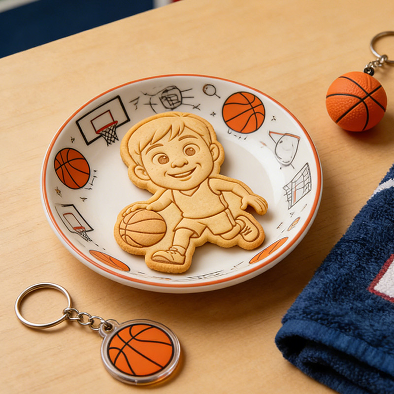Personalized Basketball Portrait Stamp With Custom Face Cookie Cutter from Photo Gift for Basketball Lovers