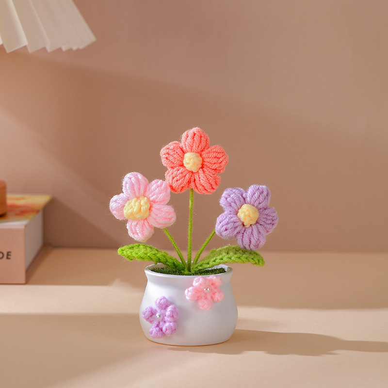 Handmade Flower Pots Thanks Gift Heartwarming Gift Small Flower Pots with Flowers Gift for Mom Teacher Her