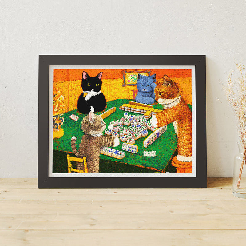 Mahjong Friends Kitten Puzzle 1000 Piece Jigsaw Puzzle The Kittens Playing Mahjong Puzzle