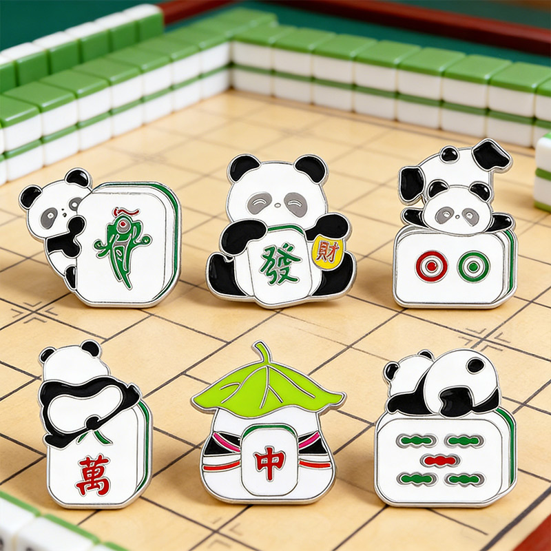 Cute Panda Mahjong Pin A Gift for Mahjong Enthusiasts