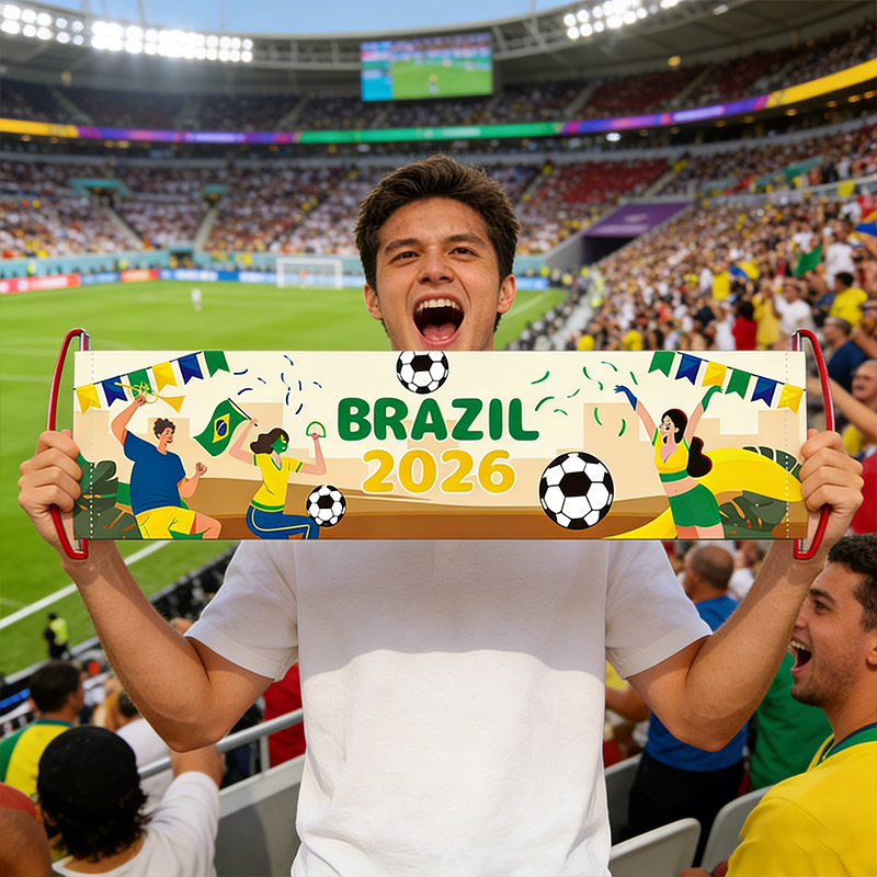 2026 Soccer Match National Flag 4 Pack Banners Handheld National Flag Banners for Soccer Fans