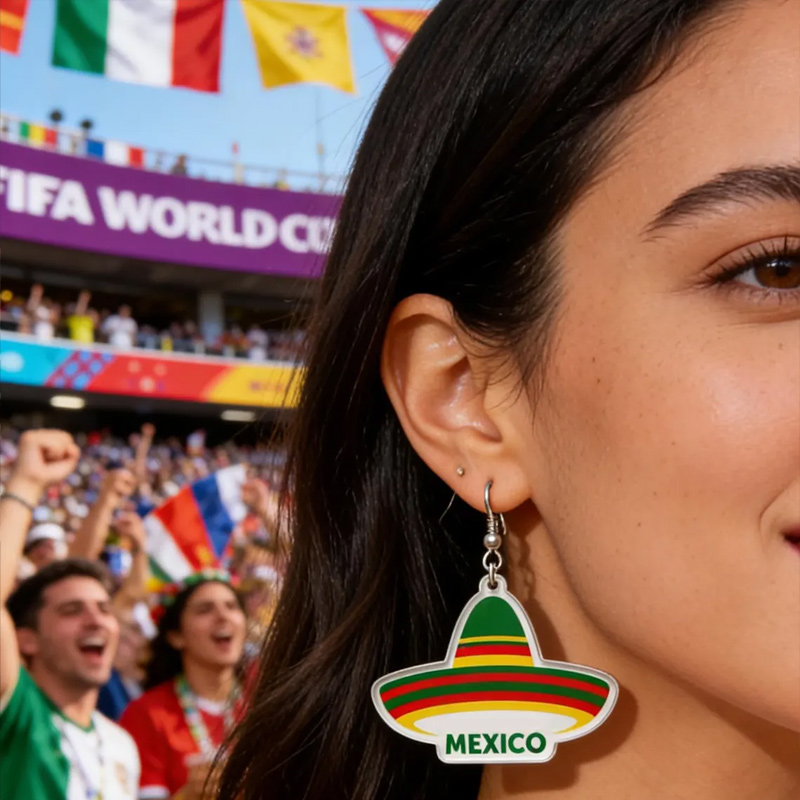 2026 Mexico Acrylic Earrings A Gift for Soccer Fans