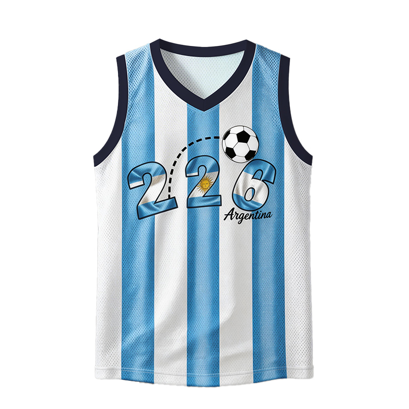 Argentina 2026 Football Jersey Argentina National Team Style Sleeveless Jersey Soccer Fan Gift