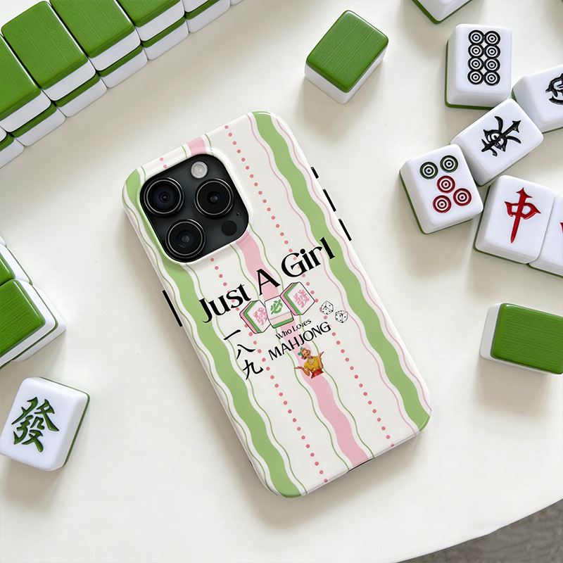 Mahjong Phone Case Just A Girl Who Loves Mahjong Retro Lucky Mahjong Tile Design for Mahjong Lovers