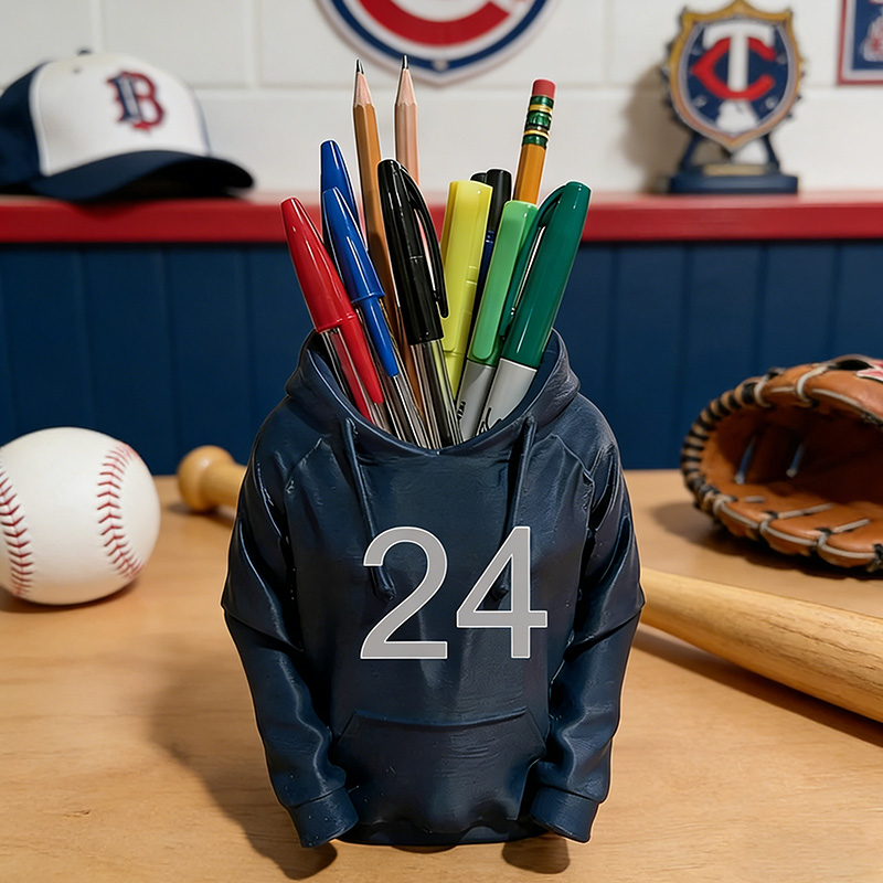 Personalized Hoodie Pencil Holder 3D Print Pencil Organizer Stand Sport Player Desktop Decor