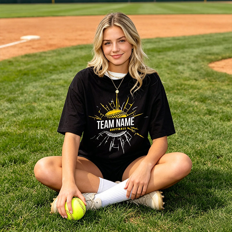 Personalized School Baseball and Softball Team T-shirts Custom with Team Name and Colors gift for Teammates